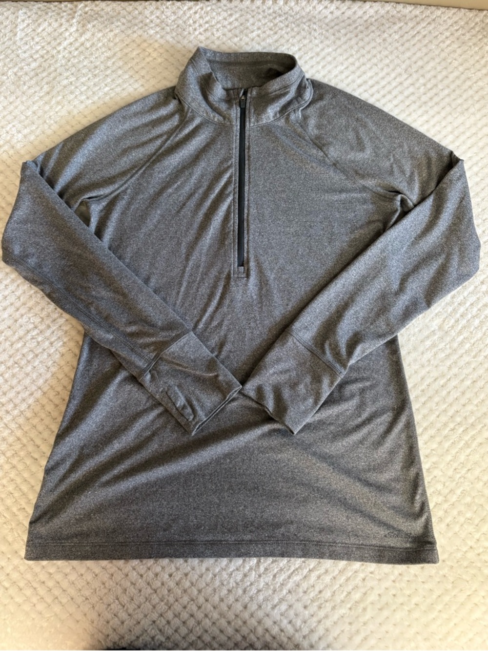 Women Heather Gray Quarter-Zip Performance Pullover
